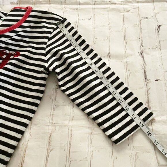 Vintage Striped Lobster Embroidered Striped 3/4 Sleeve Nautical Top XS Summer - Picture 7 of 8